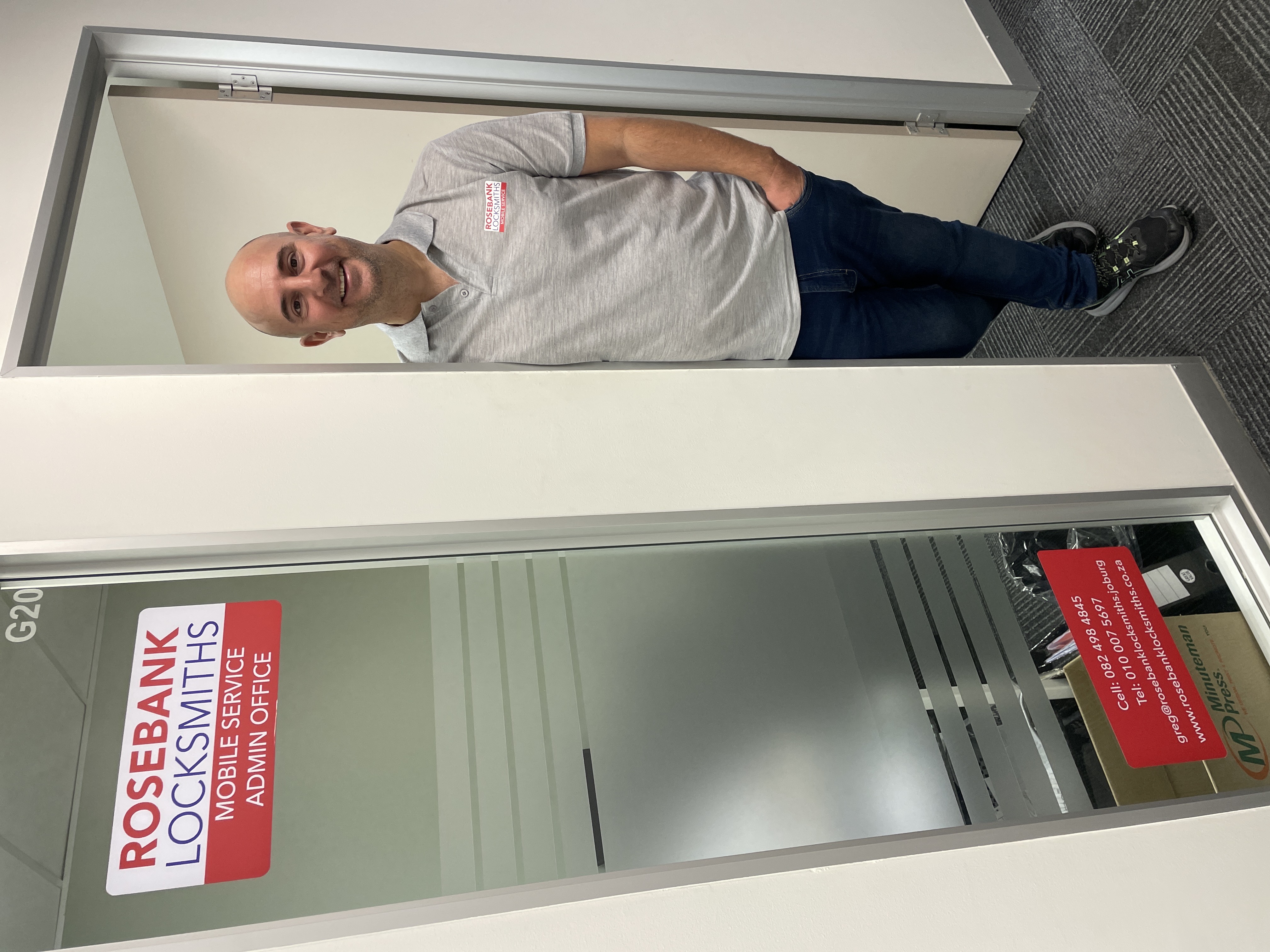 Gregory, Owner of Rosebank Locksmiths at the Admin Office
